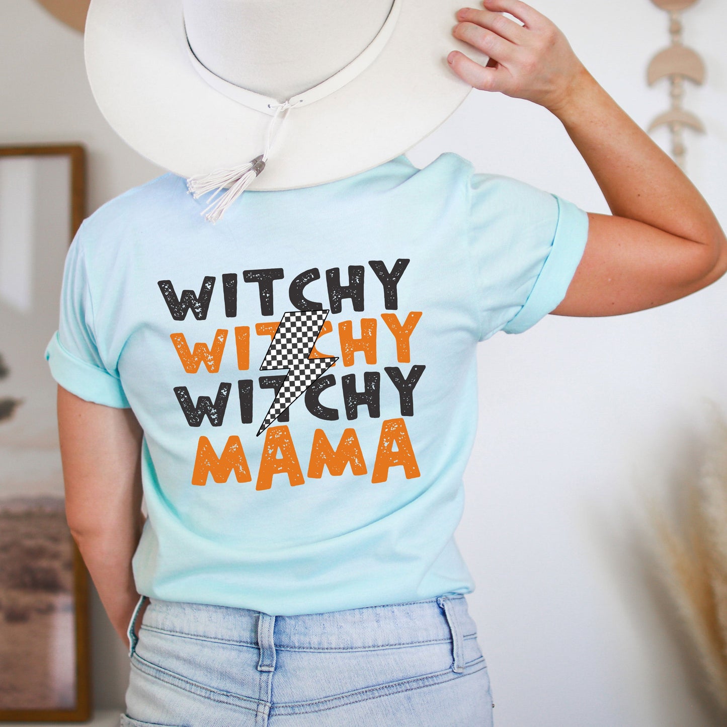 Witchy Mama Lightning Bolt | Front & Back Short Sleeve Graphic Tee