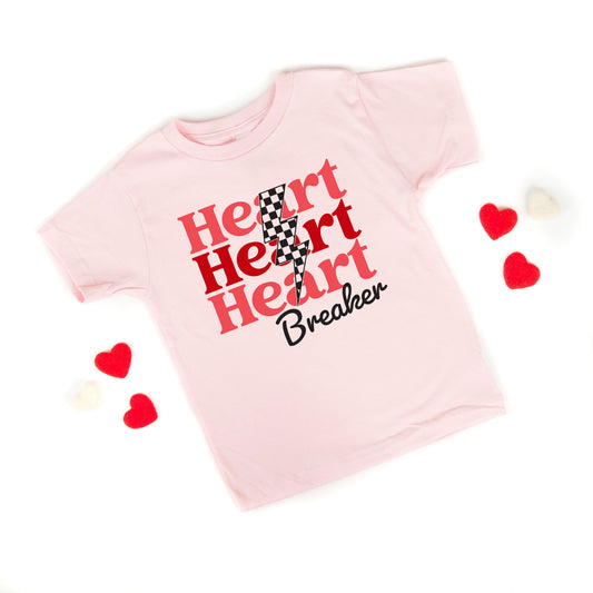Heart Breaker Checkered Bolt | Youth Short Sleeve Crew Neck