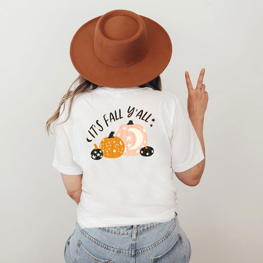 Boho It's Fall Y'all | Front & Back Short Sleeve Graphic Tee