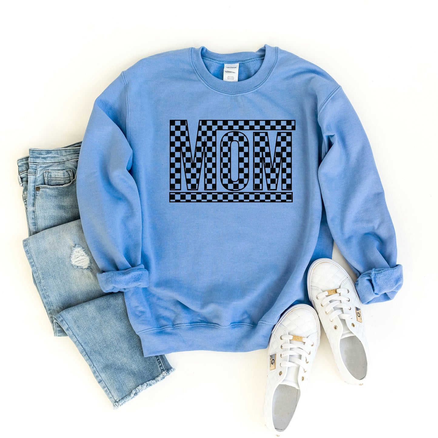 Mom Checkered Box | Sweatshirt