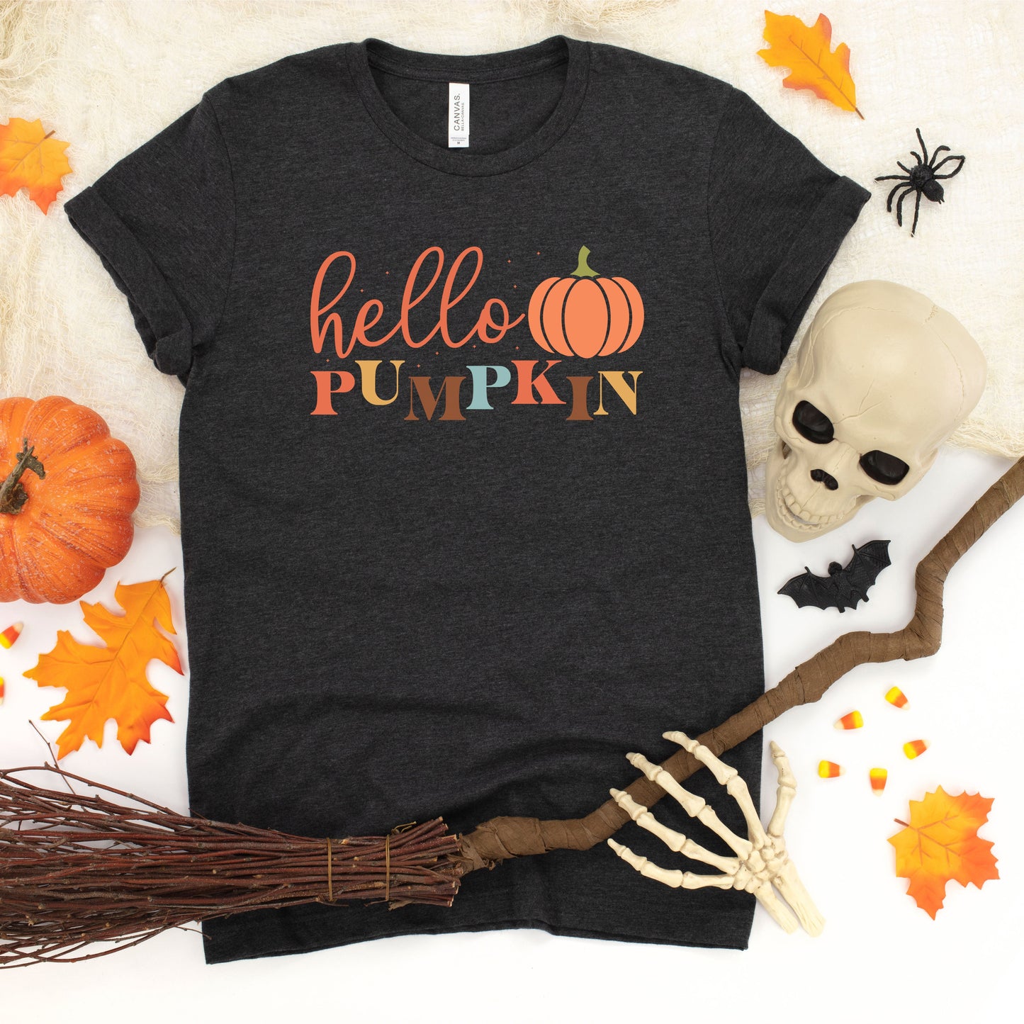 Cursive Hello Pumpkin | Short Sleeve Crew Neck
