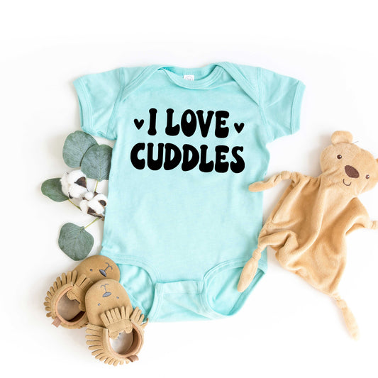I Love Cuddles | Baby Graphic Short Sleeve Bodysuit