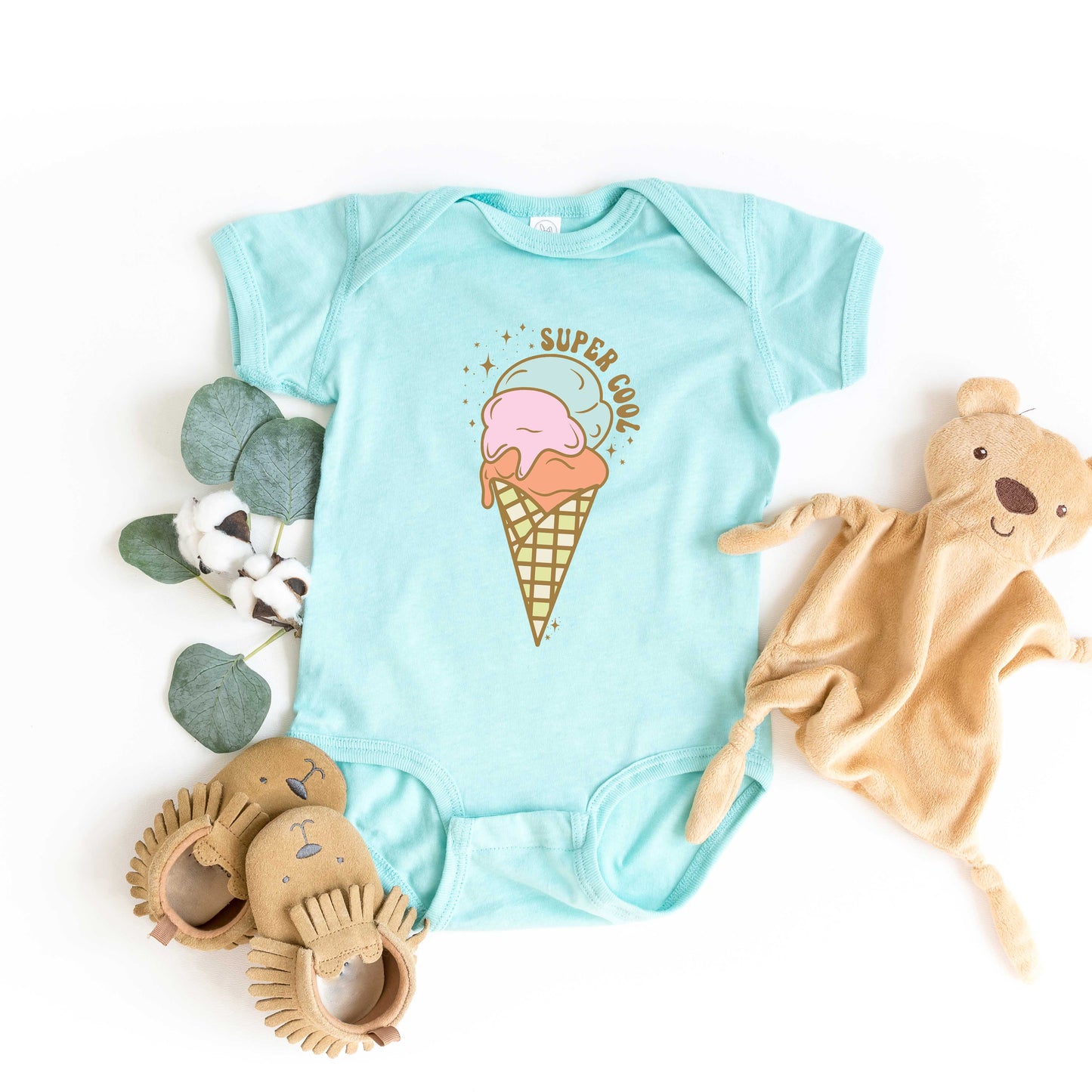 Super Cool Ice Cream | Baby Graphic Short Sleeve Bodysuit