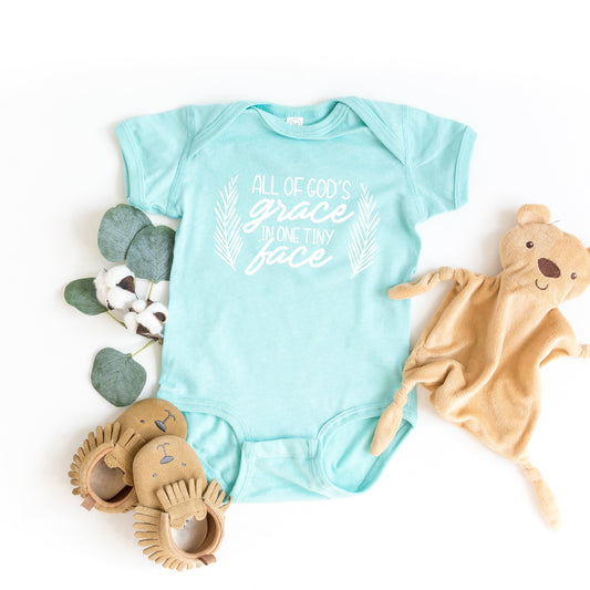 All Of God's Grace In One Tiny Face | Baby Graphic Short Sleeve Bodysuit