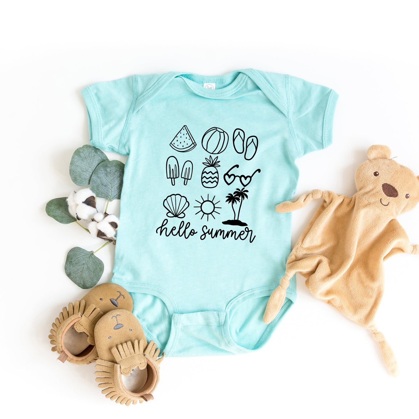 Hello Summer Chart | Baby Graphic Short Sleeve Bodysuit
