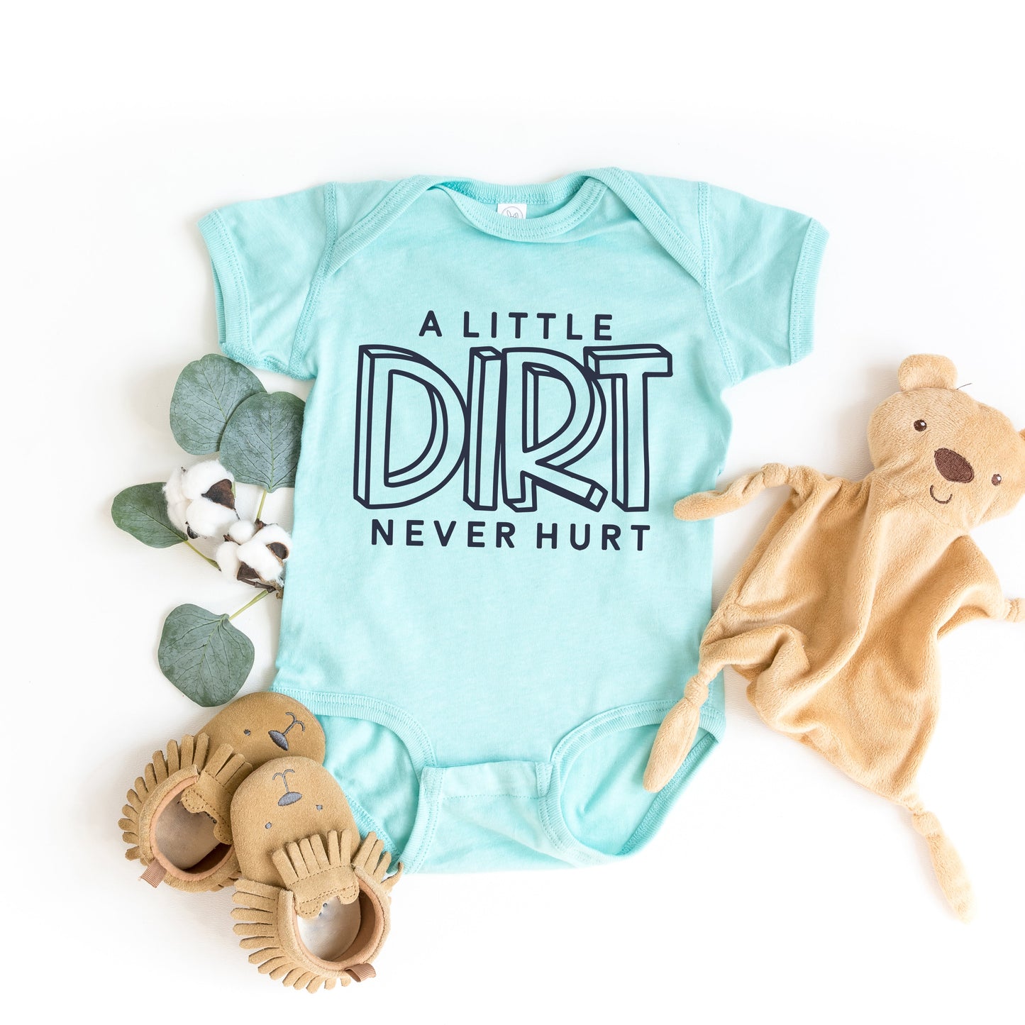 A Little Dirt Never Hurt | Baby Graphic Short Sleeve Bodysuit