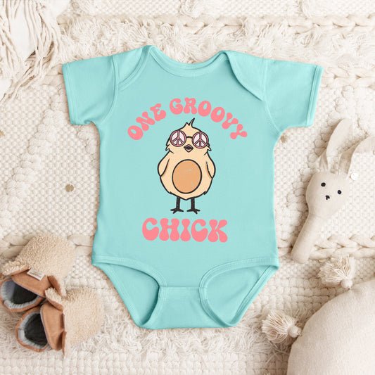 One Groovy Chick | Baby Graphic Short Sleeve Bodysuit