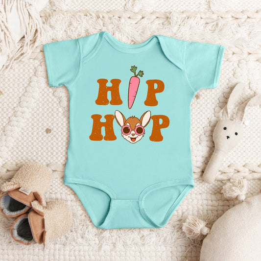 Hip Hop Bunny With Glasses | Baby Graphic Short Sleeve Bodysuit