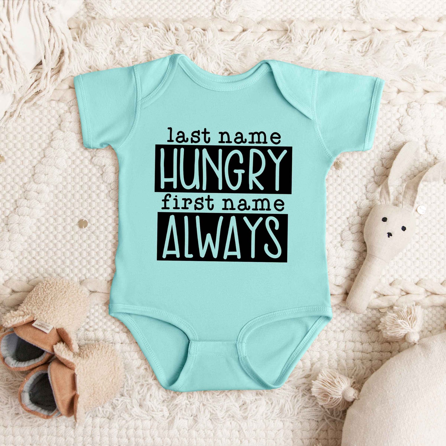 Last Name Hungry | Baby Graphic Short Sleeve Bodysuit
