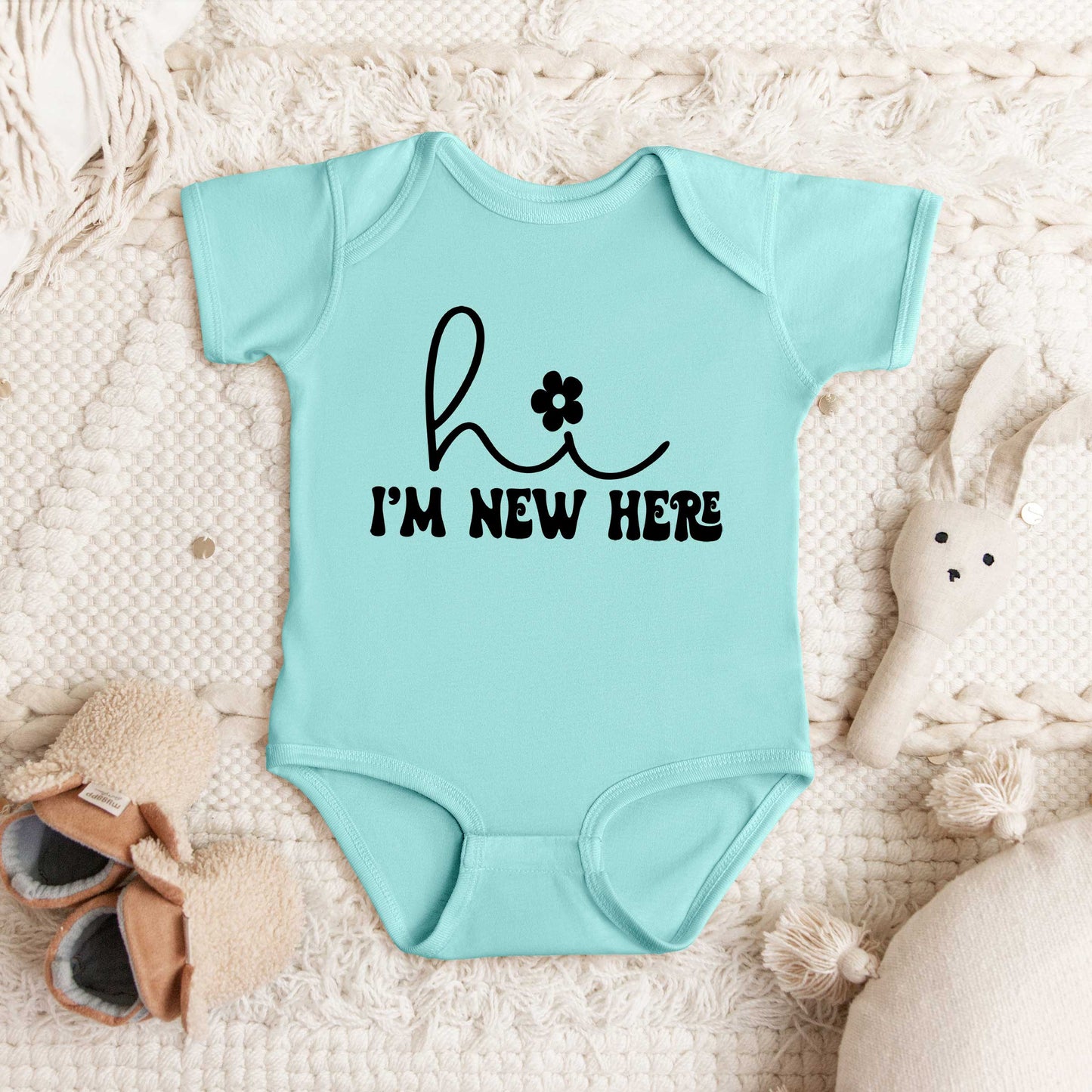 Hi I'm New Here | Baby Graphic Short Sleeve Bodysuit