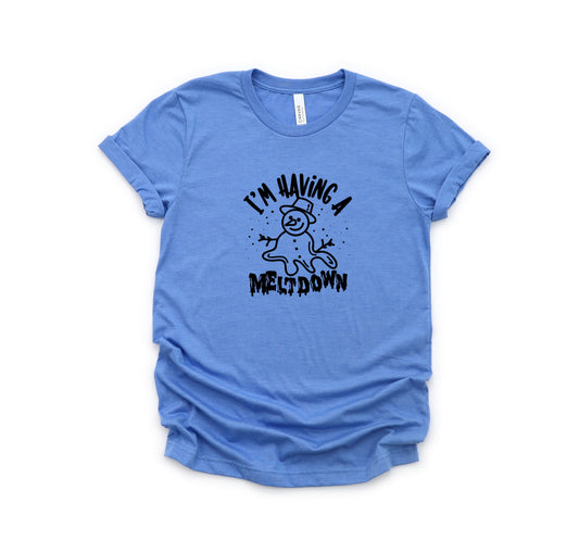 Having A Meltdown Snowman | Youth Short Sleeve Crew Neck