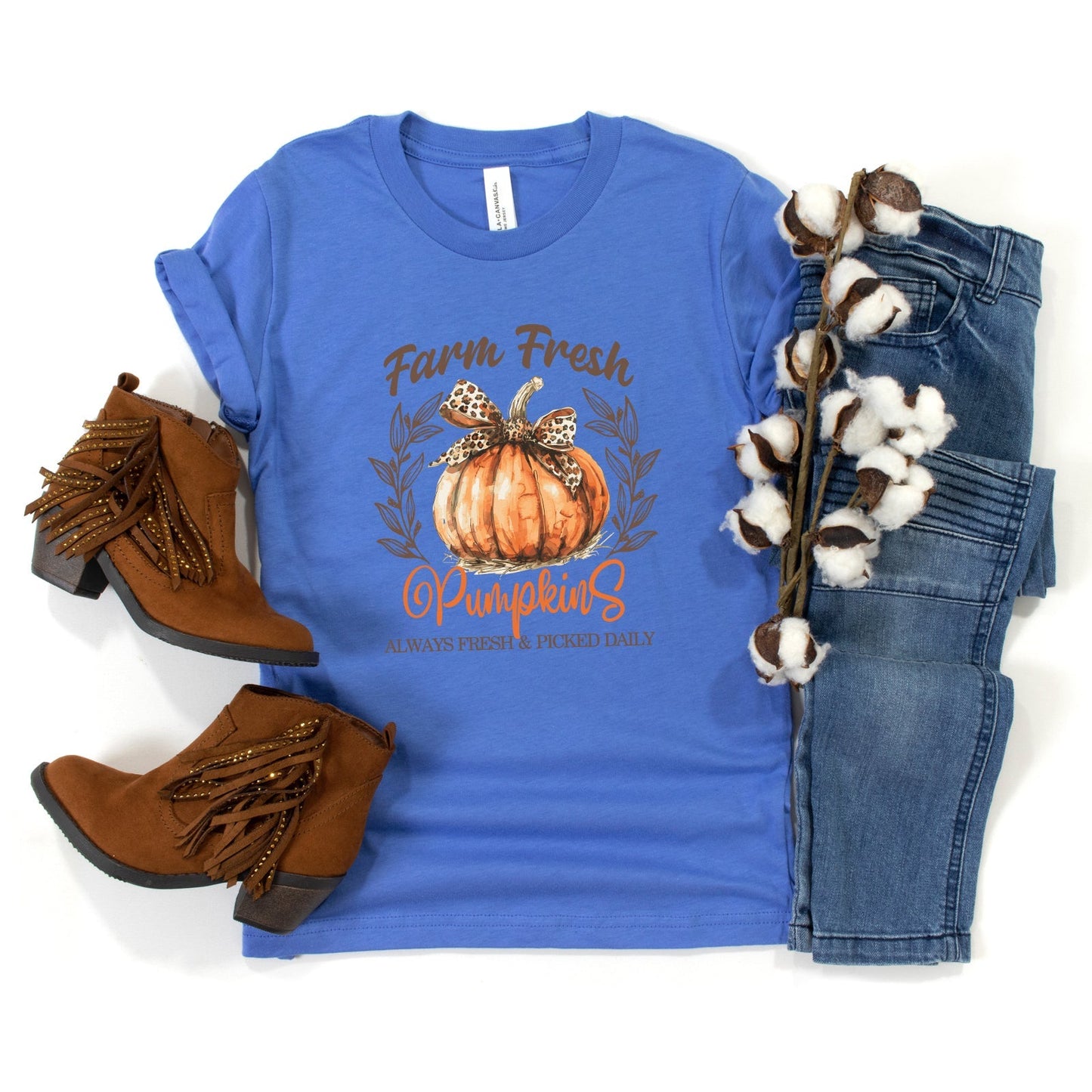 Coquette Farm Fresh Pumpkin | Youth Graphic Short Sleeve Tee