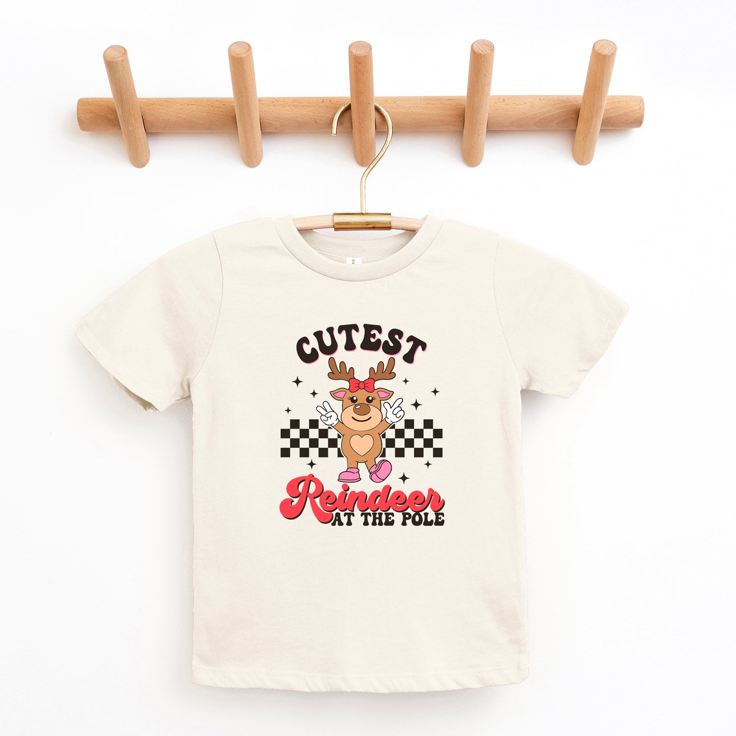 Cutest Reindeer At The Pole | Youth Graphic Short Sleeve Tee