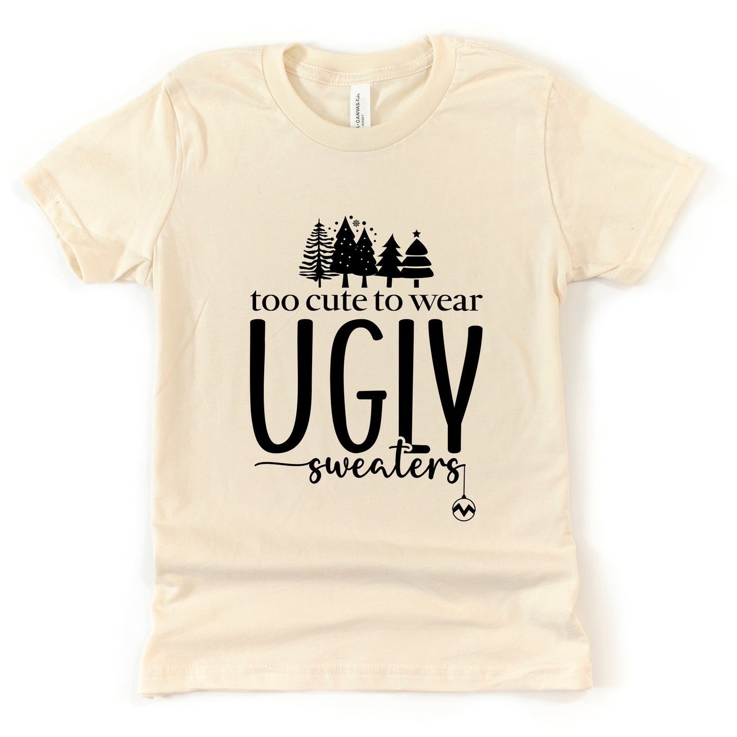 Too Cute For Ugly Sweaters | Youth Short Sleeve Crew Neck