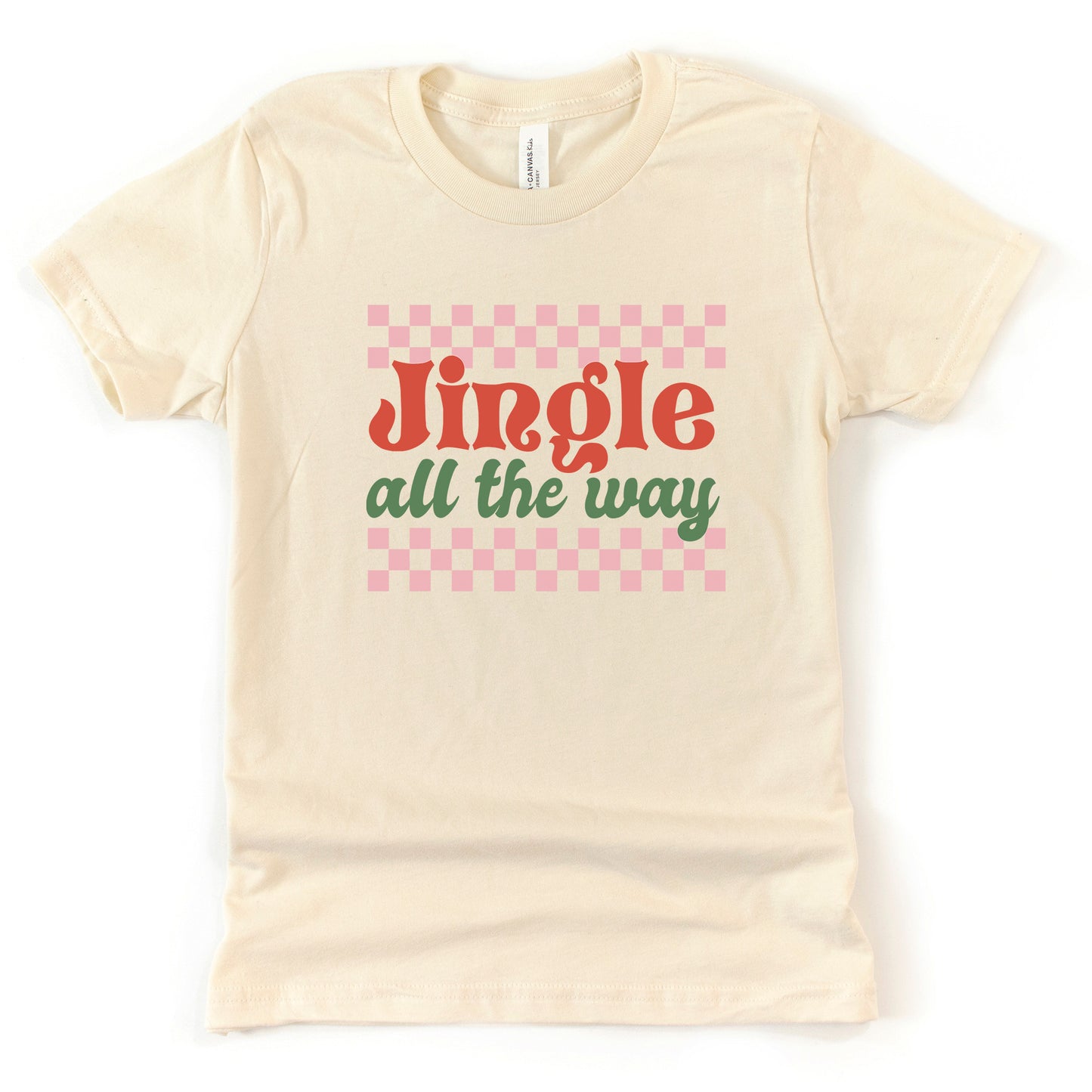 Jingle All The Way Checkered | Youth Short Sleeve Crew Neck
