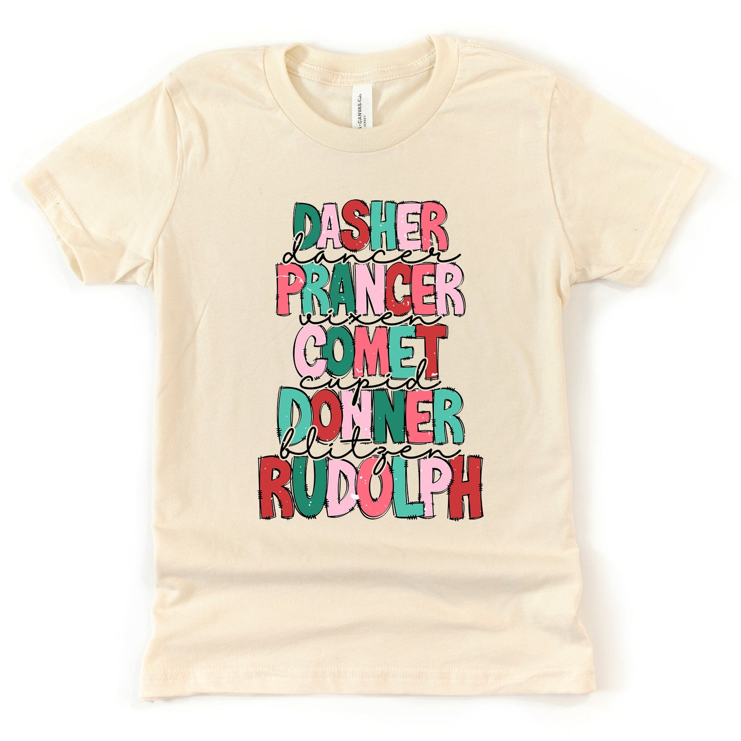Reindeers Stacked | Youth Graphic Short Sleeve Tee
