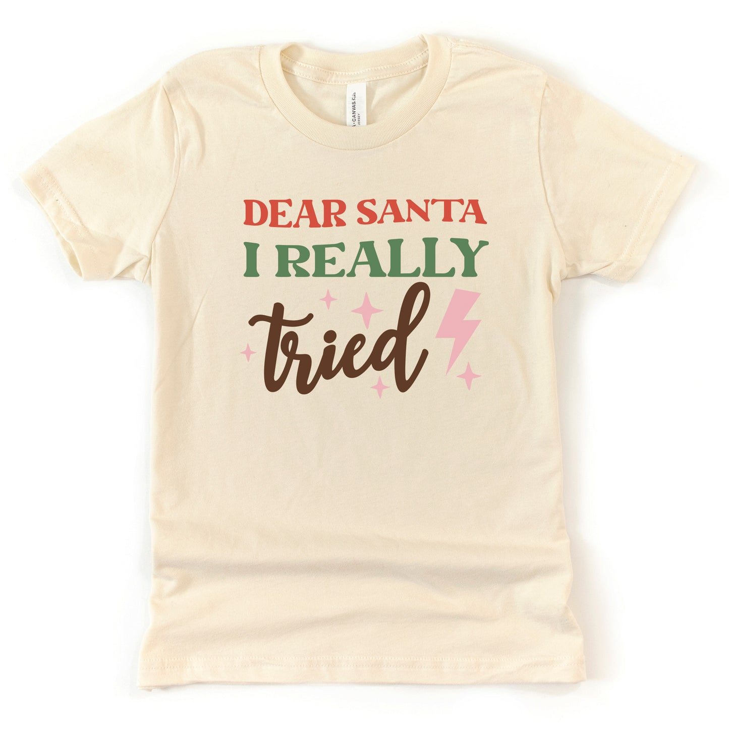 Dear Santa I Really Tried | Youth Short Sleeve Crew Neck