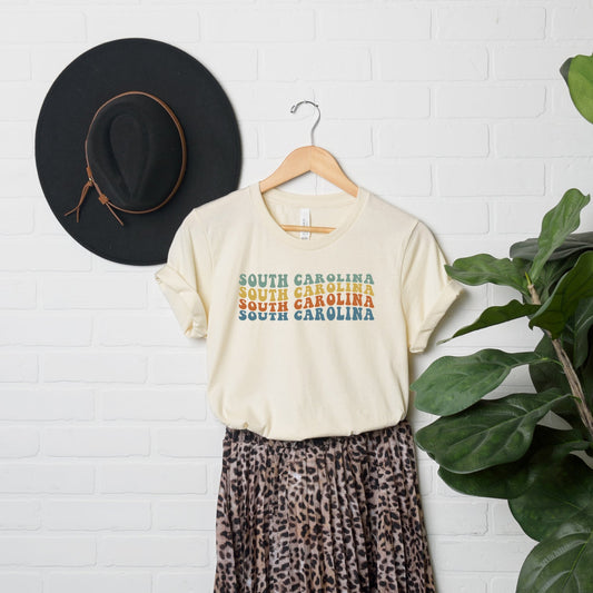 South Carolina Retro Wavy | Short Sleeve Graphic Tee