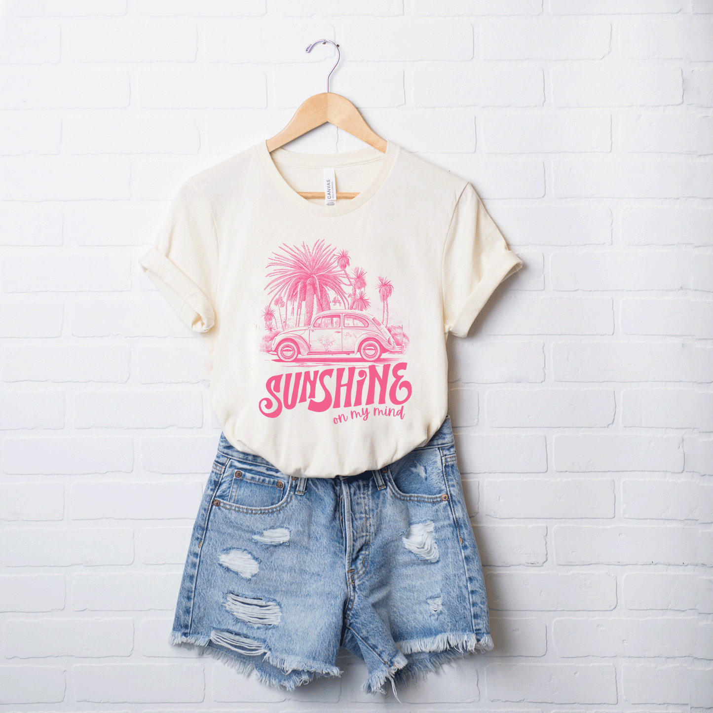 Sunshine On My Mind Car | Short Sleeve Crew Neck