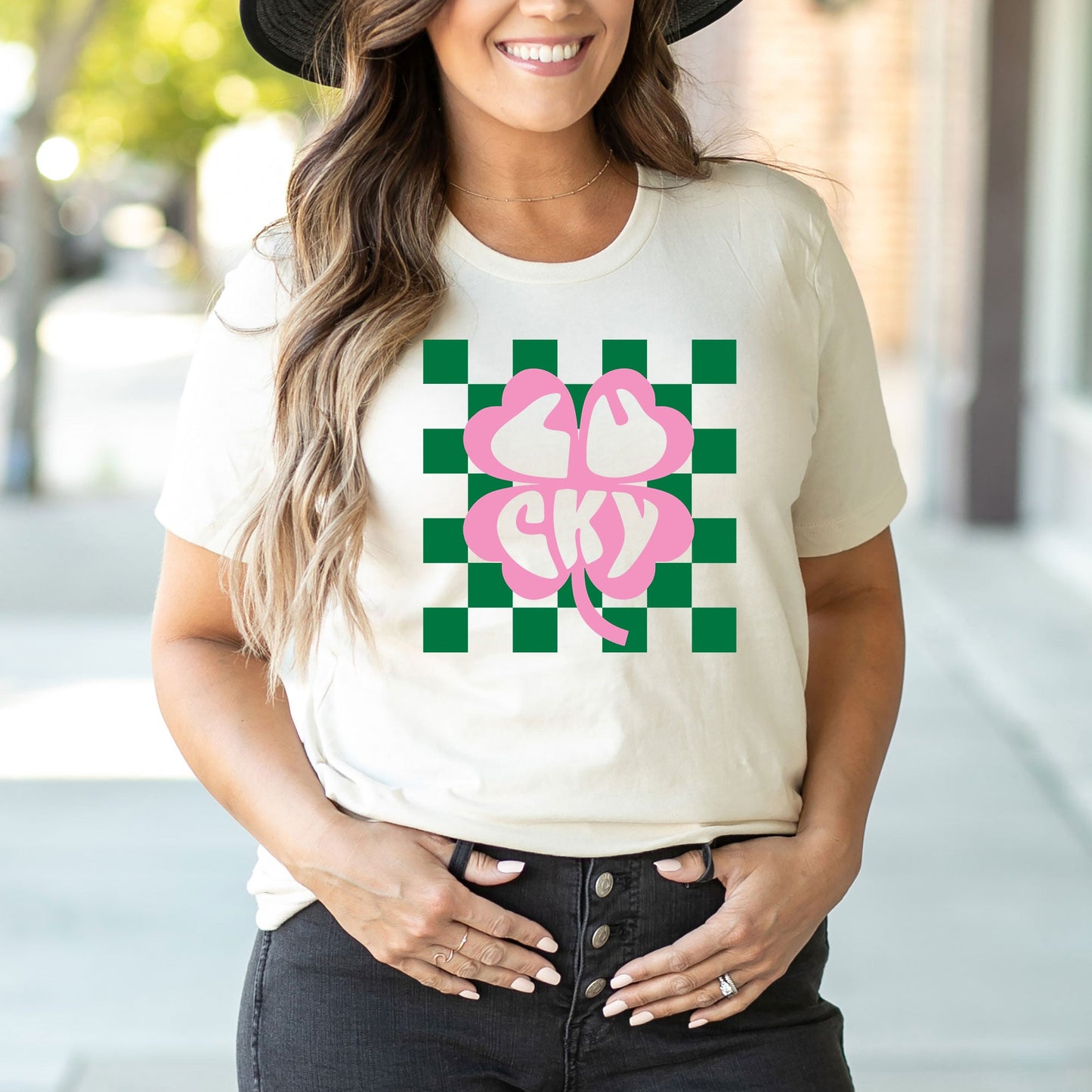 Lucky Clover Checkered | Short Sleeve Graphic Tee
