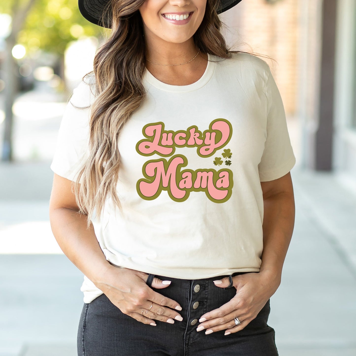 Lucky Mama Retro Clovers | Short Sleeve Graphic Tee