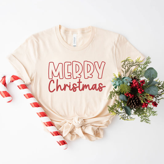 Merry Christmas Bold | Short Sleeve Graphic Tee