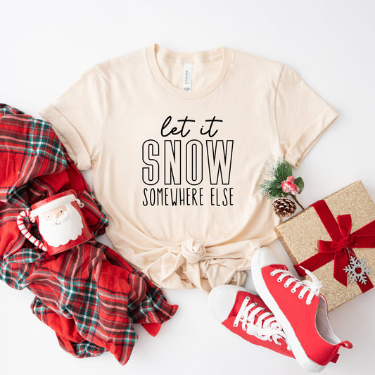 Let It Snow Somewhere Block | Short Sleeve Crew Neck