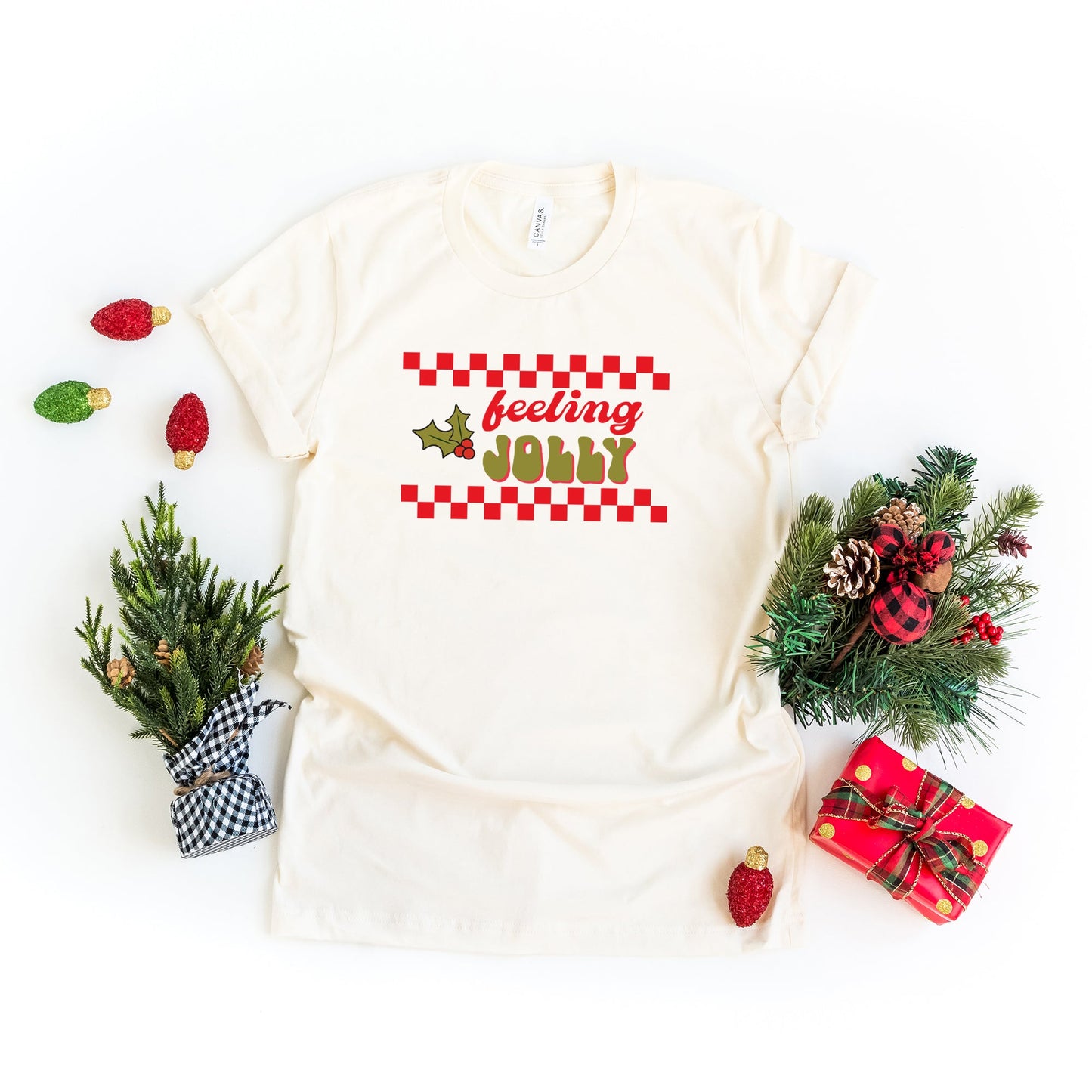 Feeling Jolly Checkered | Short Sleeve Graphic Tee