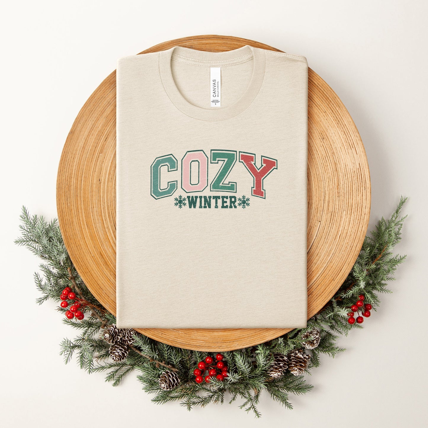 Cozy Winter Varsity | Short Sleeve Crew Neck