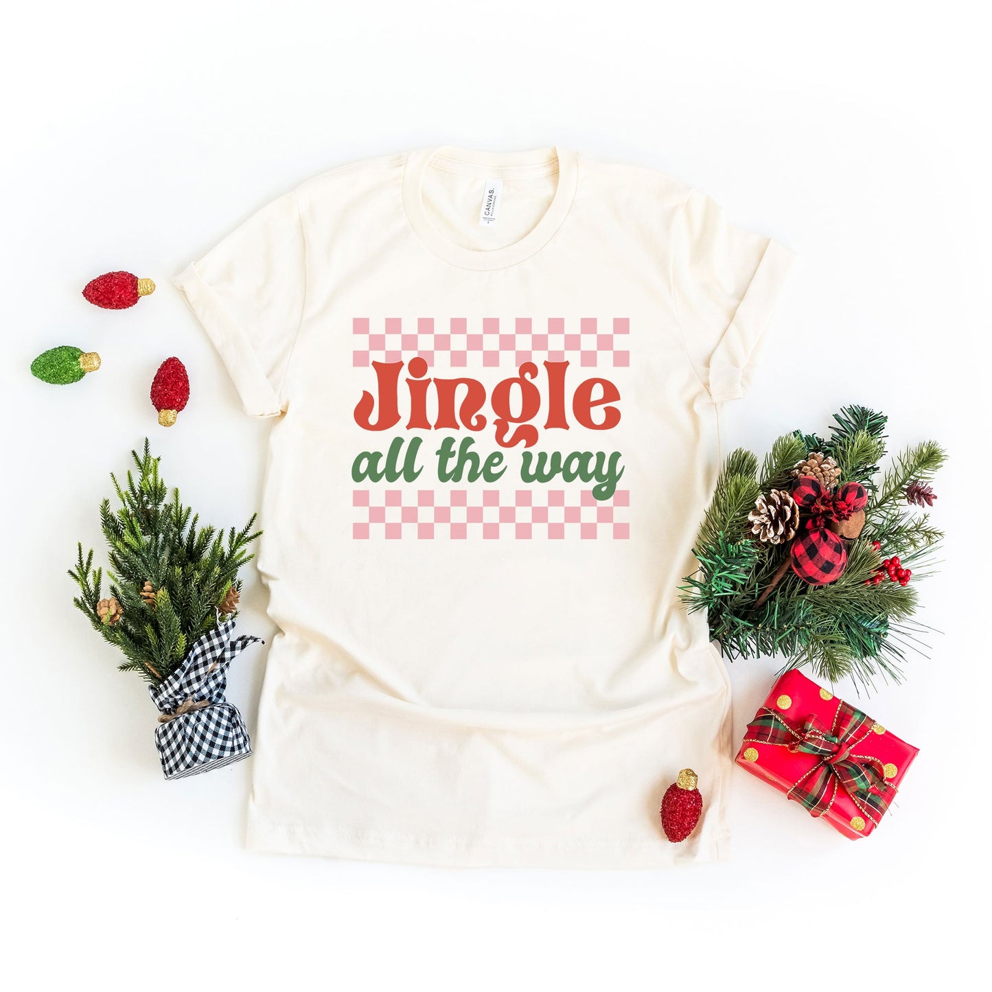 Jingle All The Way Checkered | Short Sleeve Graphic Tee