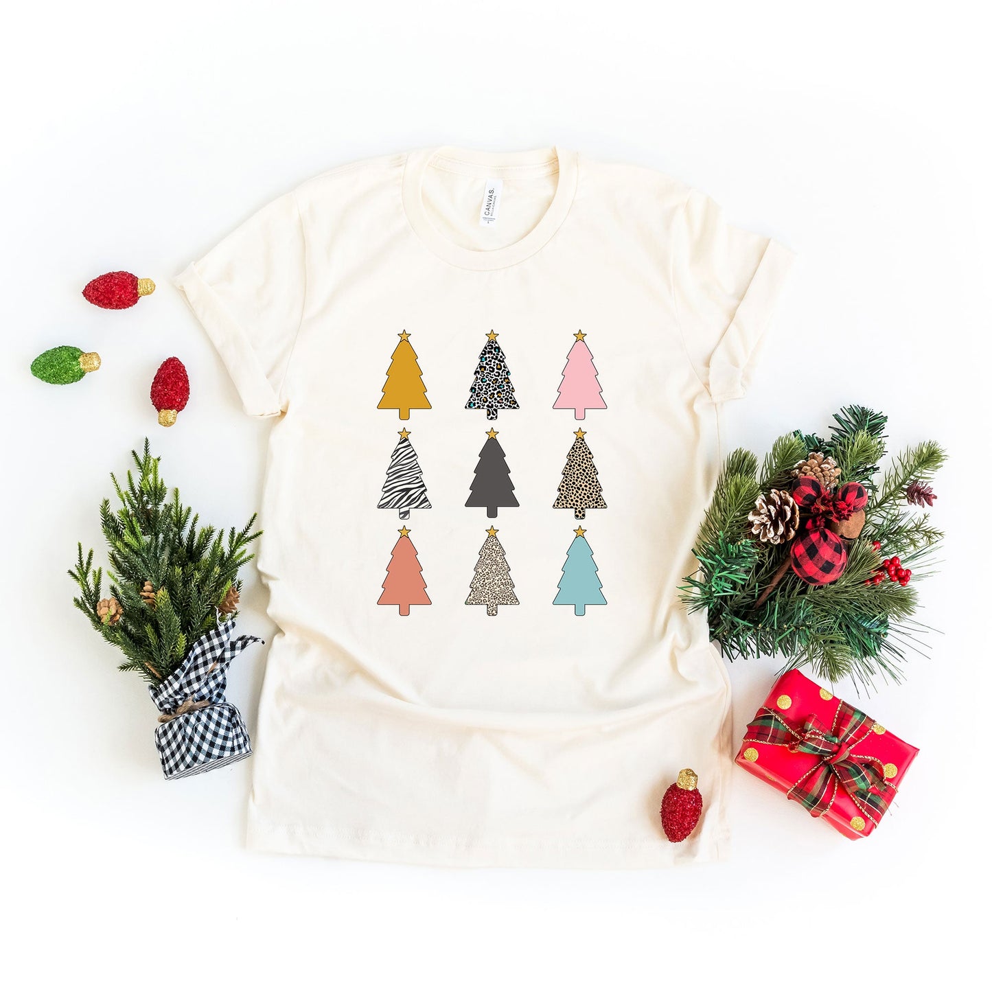 Colorful Christmas Tree Chart | Short Sleeve Graphic Tee