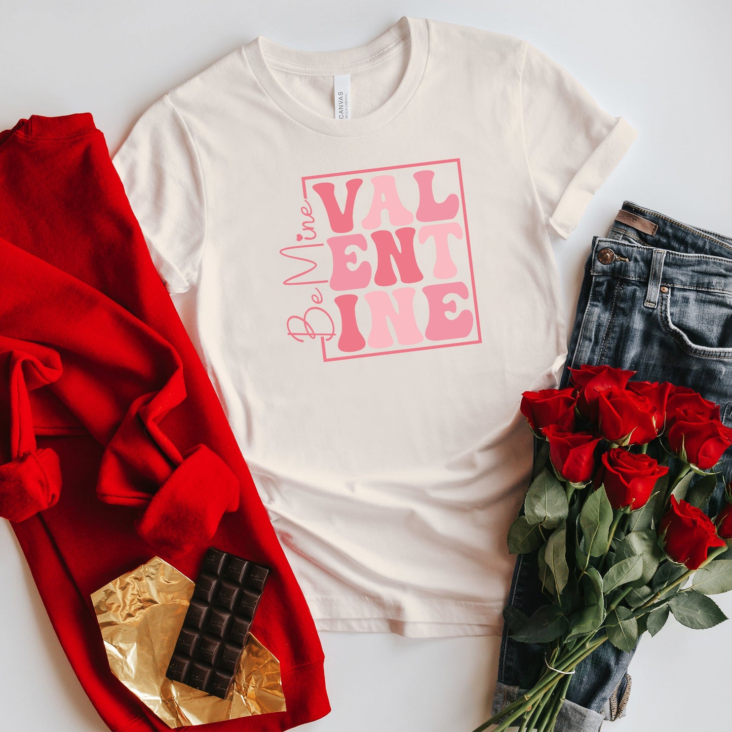 Be Mine Valentine Block | Short Sleeve Graphic Tee