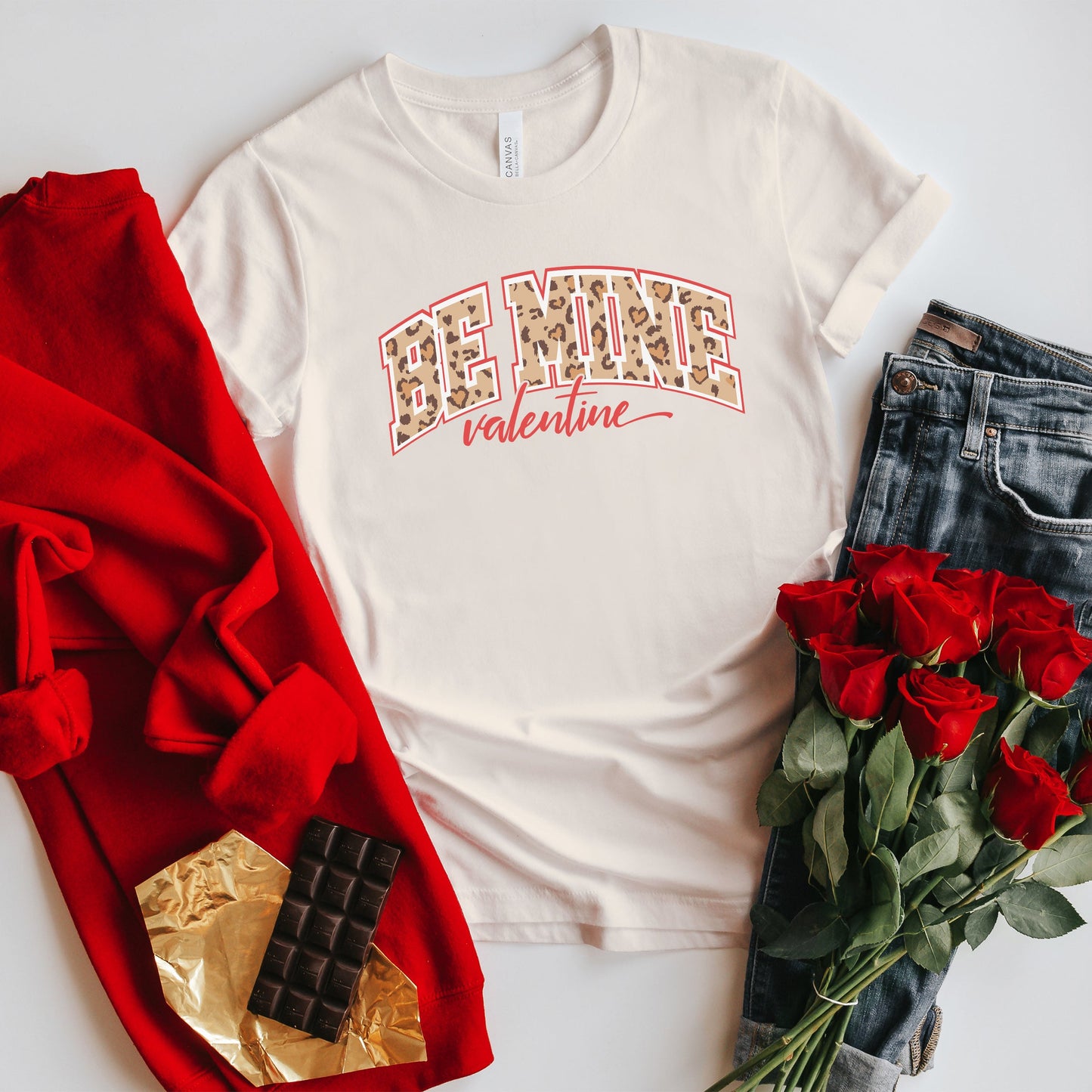 Be Mine Valentine Varsity Leopard | Short Sleeve Graphic Tee