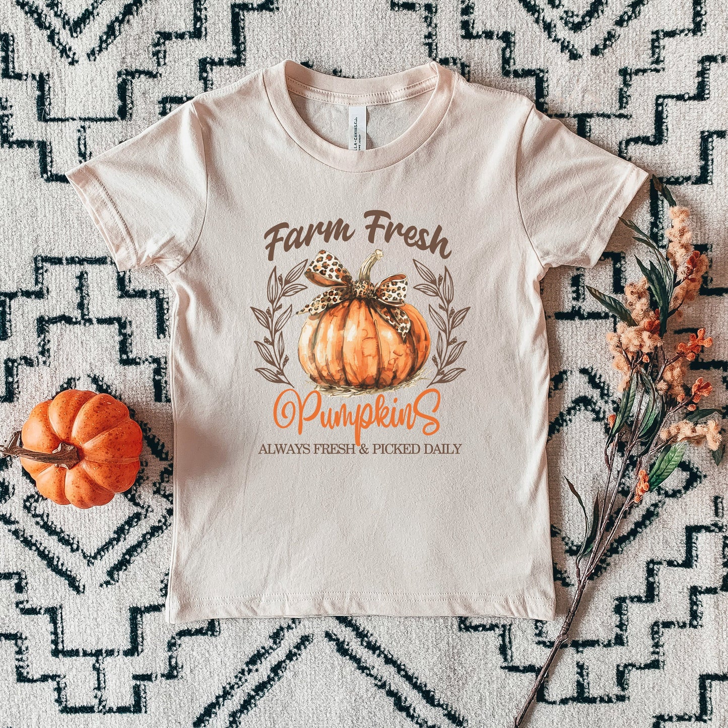 Coquette Farm Fresh Pumpkin | Youth Graphic Short Sleeve Tee