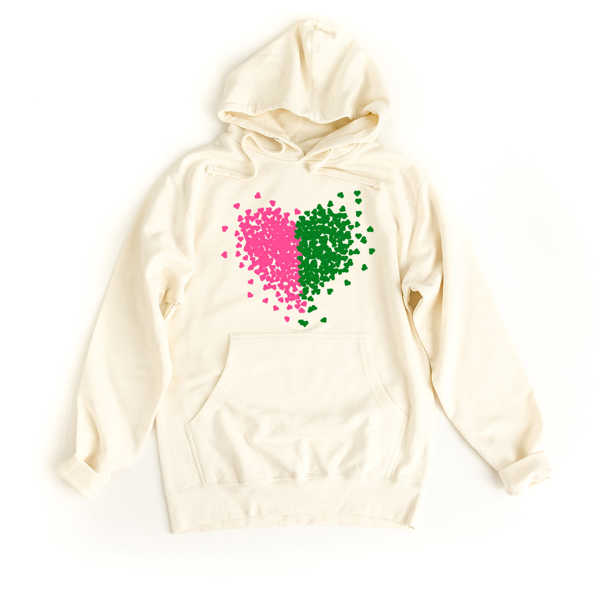 Pink and Green Heart | Hoodie