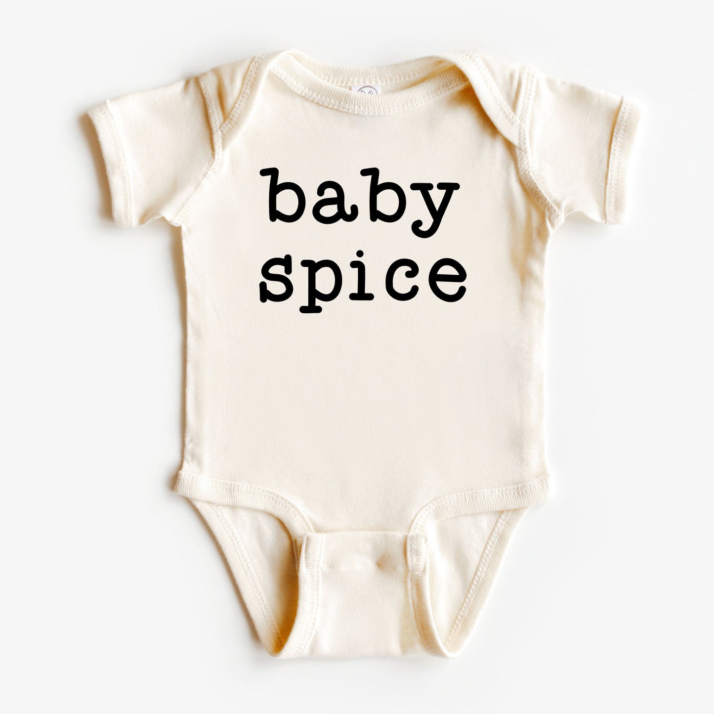 Baby Spice Typewriter | Baby Graphic Short Sleeve Bodysuit