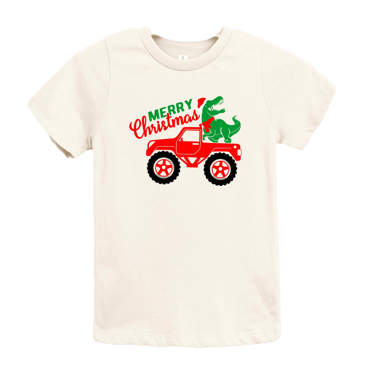 Christmas Dino Truck | Toddler Graphic Short Sleeve Tee