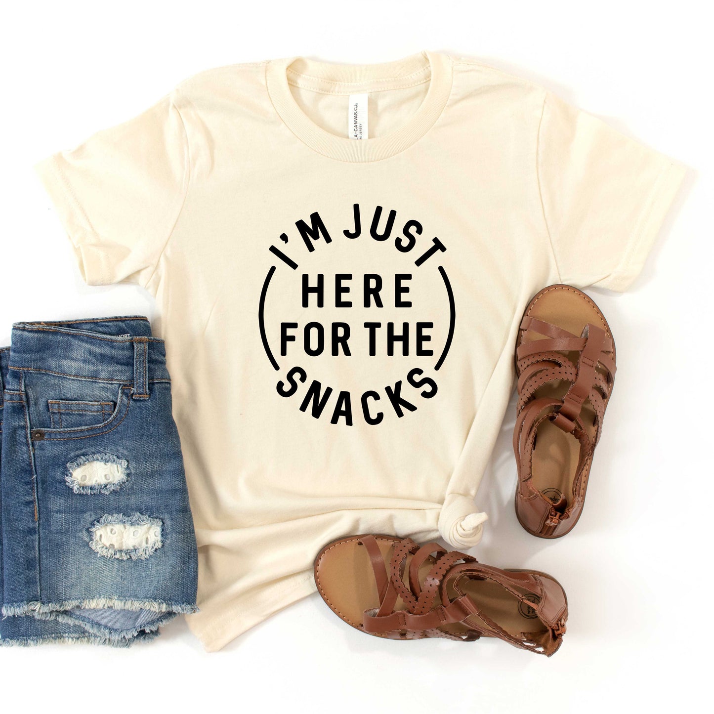 Here For The Snacks Circle | Youth Short Sleeve Crew Neck