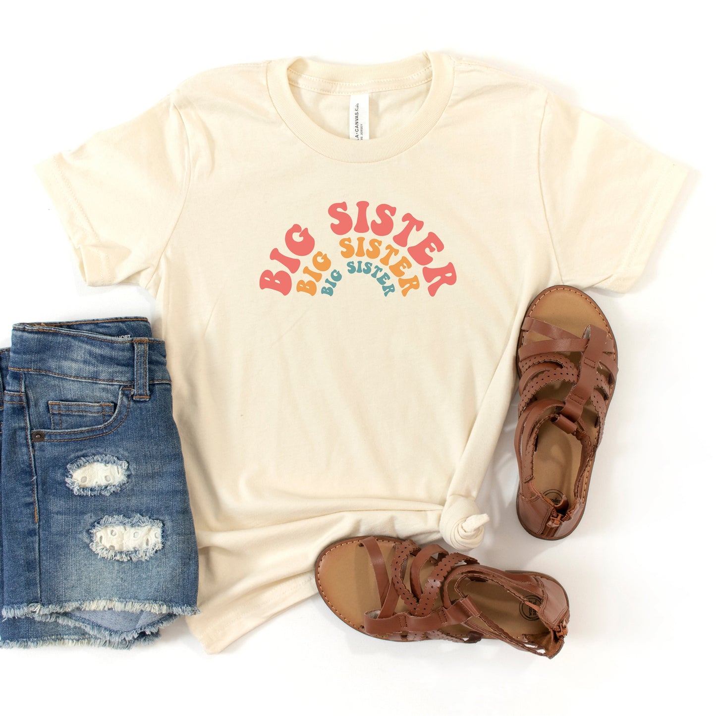 Big Sister Stacked Curved | Youth Short Sleeve Crew Neck