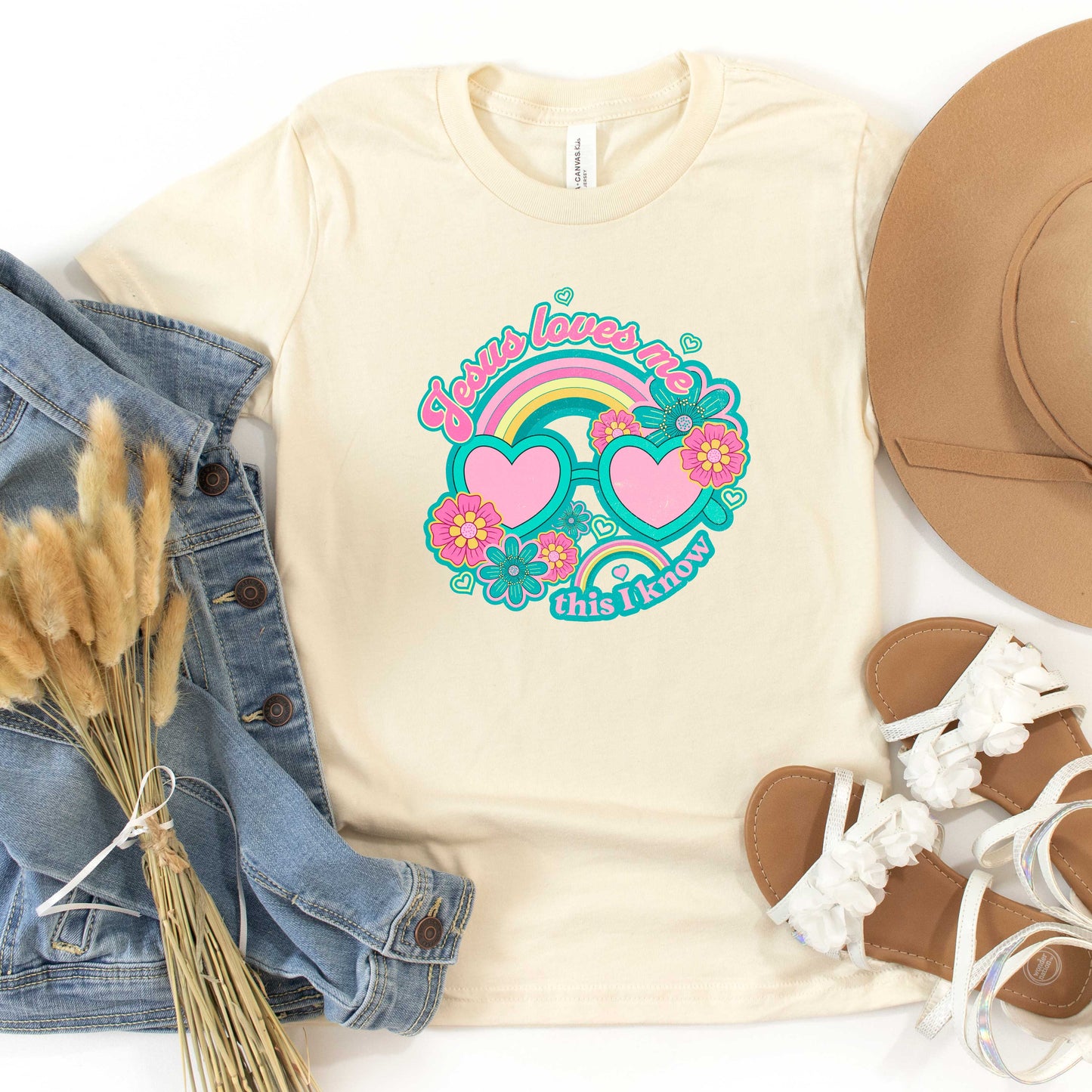 Jesus Loves Me Sunglasses | Youth Short Sleeve Crew Neck