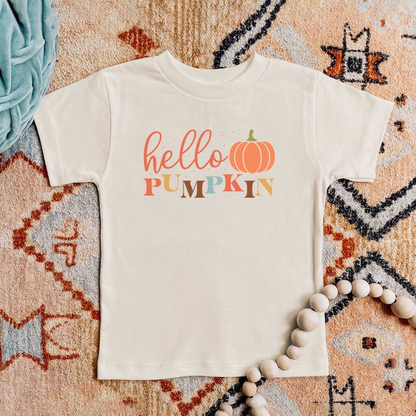 Cursive Hello Pumpkin | Toddler Graphic Short Sleeve Tee