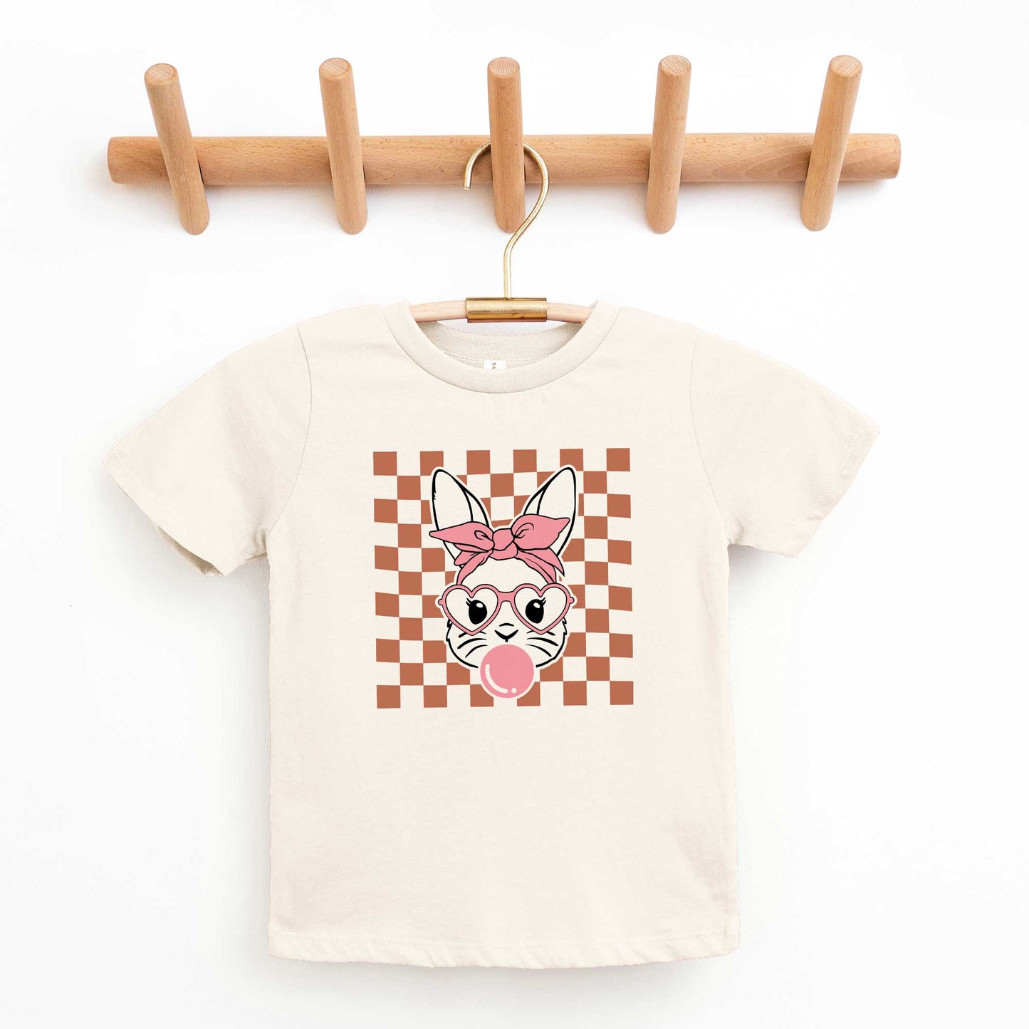 Checkered Bunny | Youth Short Sleeve Crew Neck