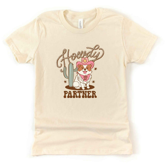 Howdy Partner Dog | Youth Graphic Short Sleeve Tee