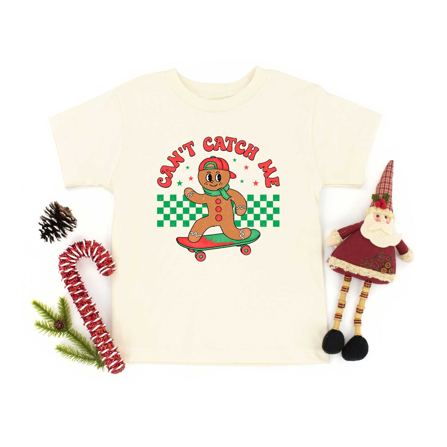 Gingerbread Man Skateboard | Toddler Graphic Short Sleeve Tee