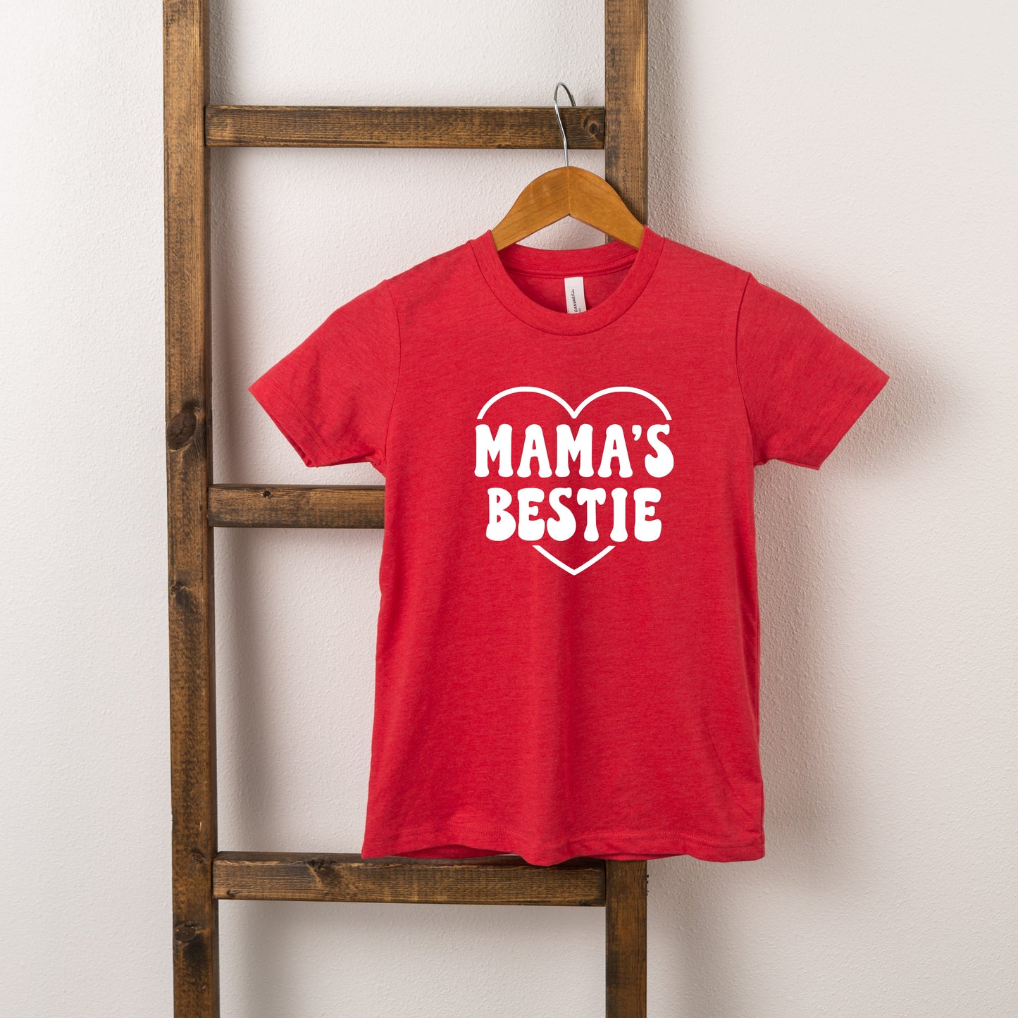 Mama's Bestie Heart | Toddler Short Sleeve Crew Neck