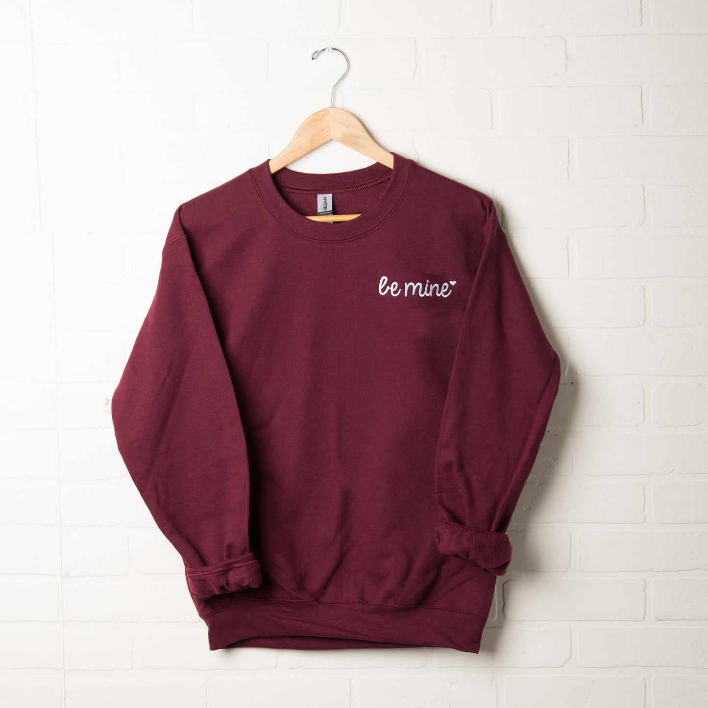 Embroidered Be Mine Heart | Sweatshirt