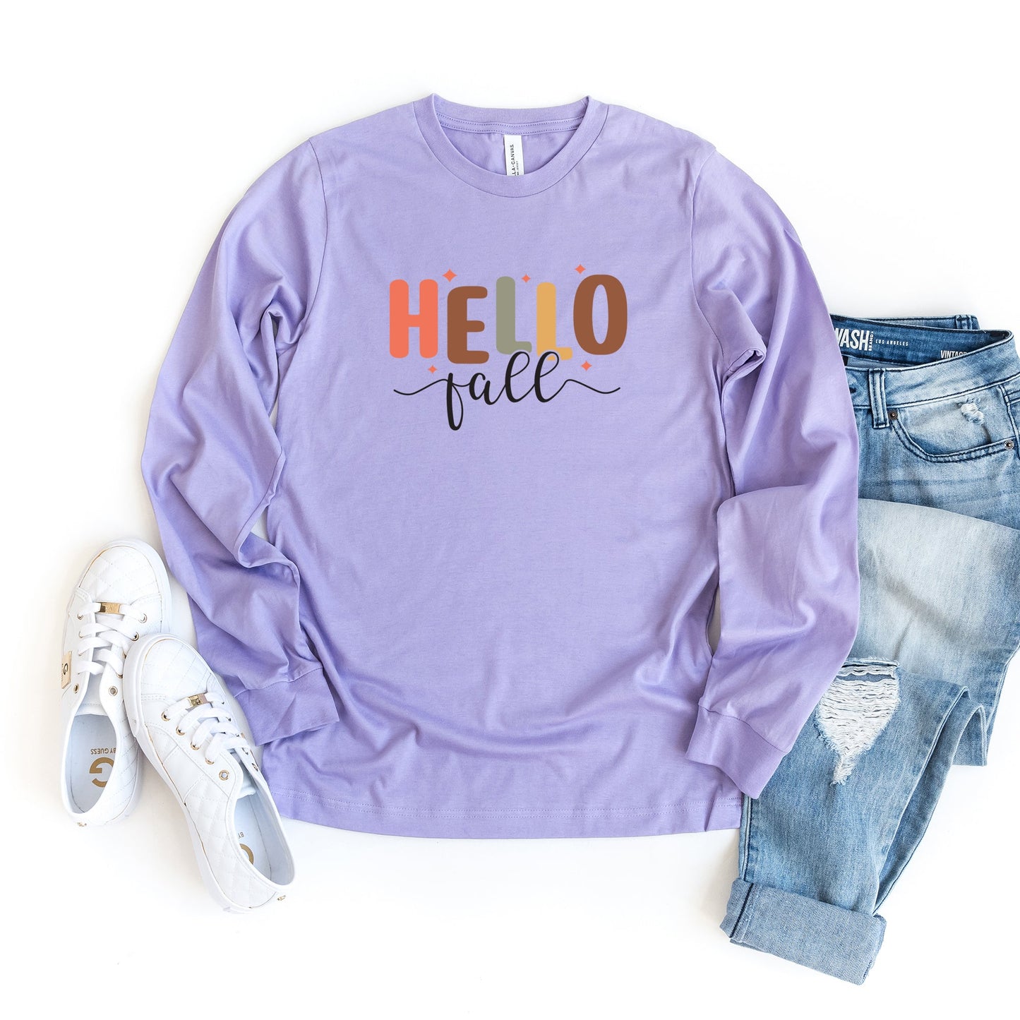 Hello Fall Stars | Long Sleeve Crew Neck