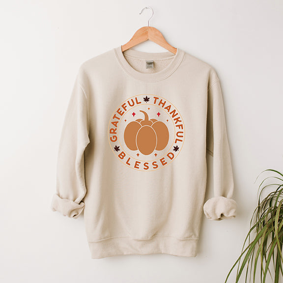Grateful Thankful Bless Circle | Sweatshirt