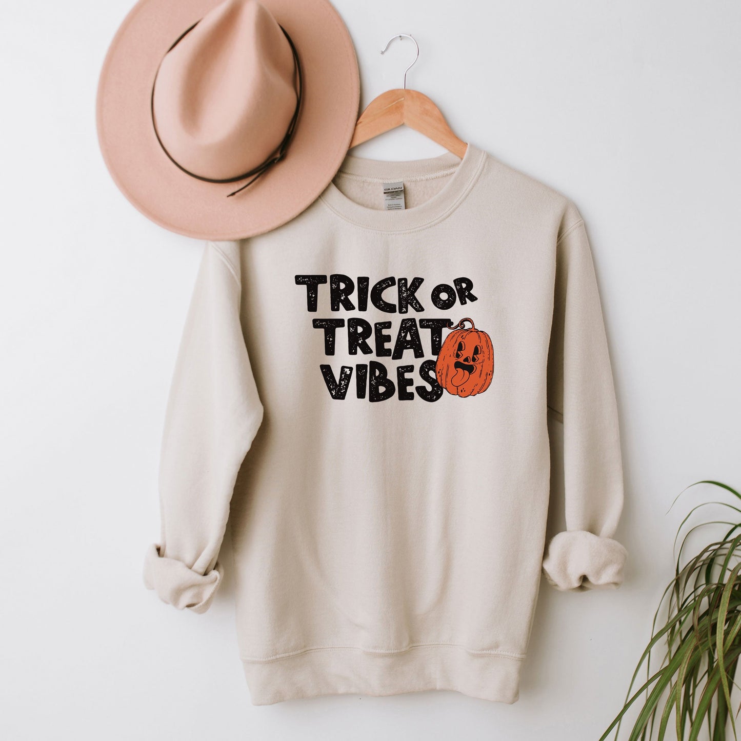 Trick or Treat Vibes Pumpkin | Sweatshirt