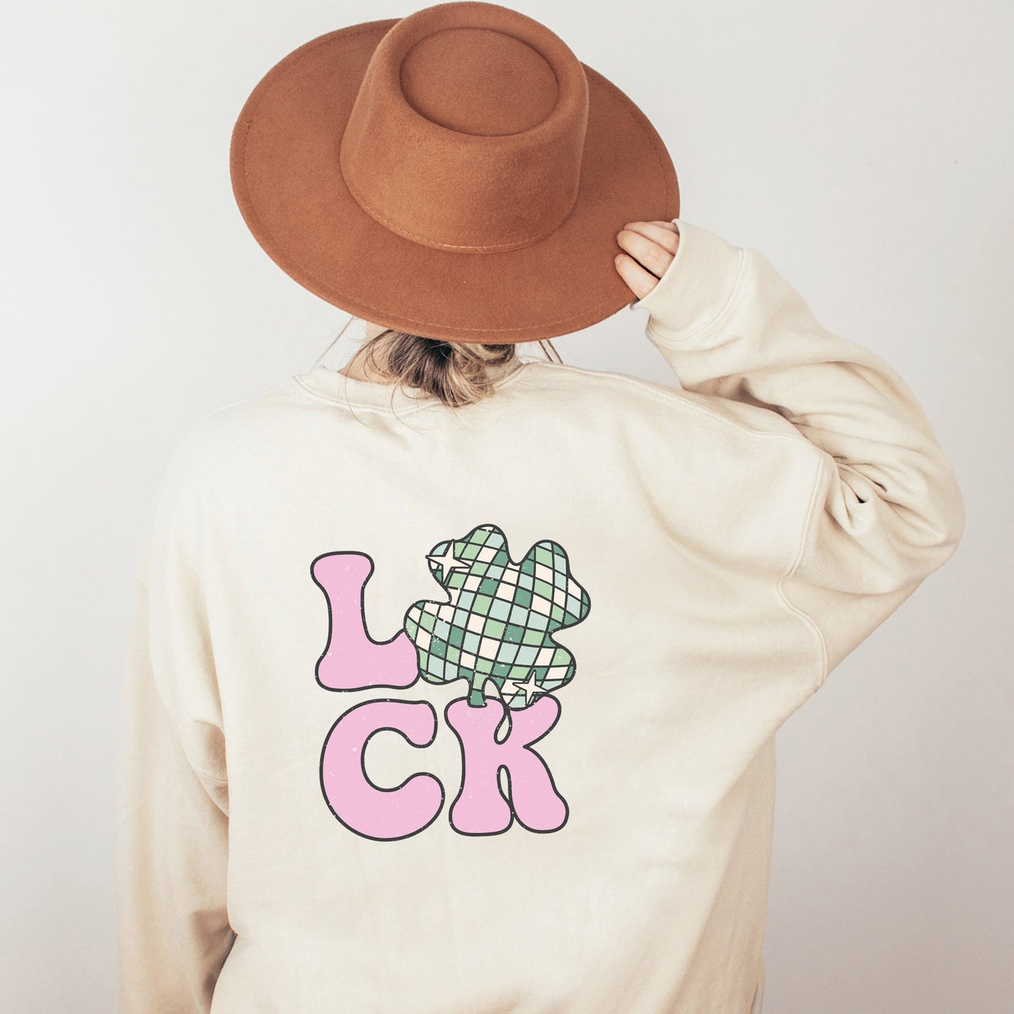 Luck With Shamrock | Front and Back Sweatshirt